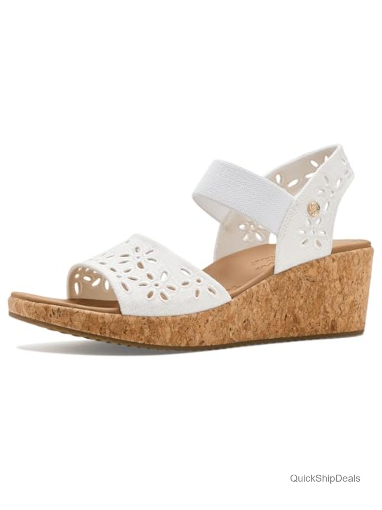 Floral Knit Wedge Sandal With Arch Support